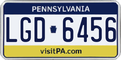 PA license plate LGD6456