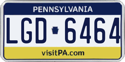 PA license plate LGD6464