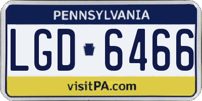 PA license plate LGD6466