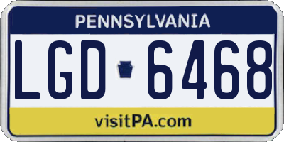 PA license plate LGD6468
