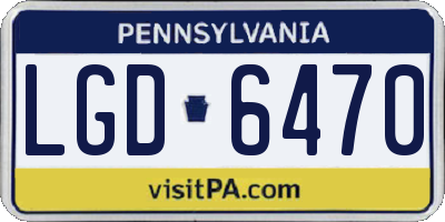 PA license plate LGD6470