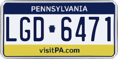 PA license plate LGD6471