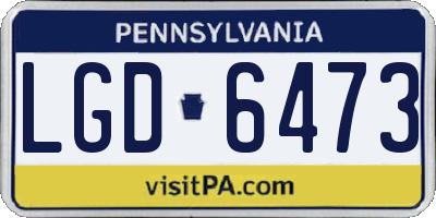 PA license plate LGD6473