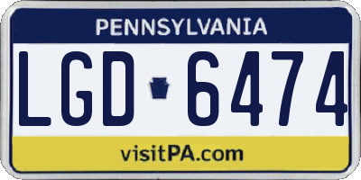PA license plate LGD6474
