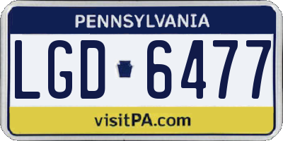 PA license plate LGD6477