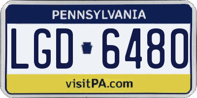 PA license plate LGD6480