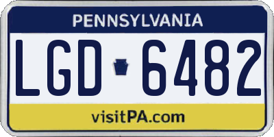 PA license plate LGD6482