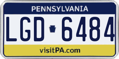 PA license plate LGD6484