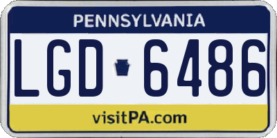 PA license plate LGD6486