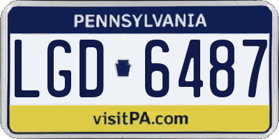 PA license plate LGD6487