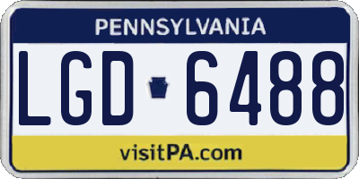 PA license plate LGD6488