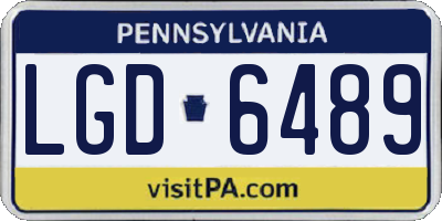 PA license plate LGD6489