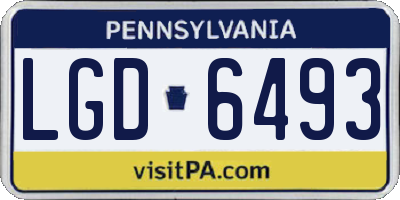 PA license plate LGD6493