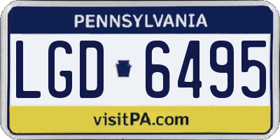 PA license plate LGD6495