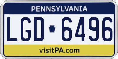 PA license plate LGD6496