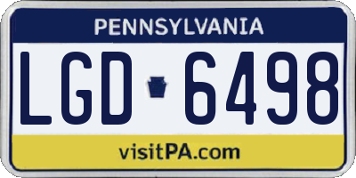 PA license plate LGD6498