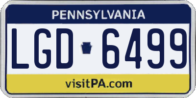 PA license plate LGD6499