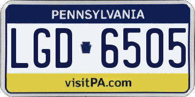 PA license plate LGD6505
