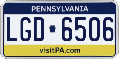 PA license plate LGD6506