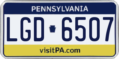PA license plate LGD6507