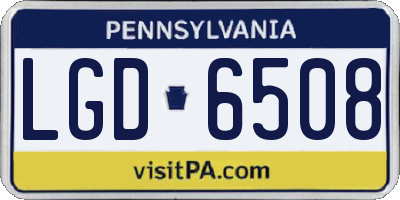 PA license plate LGD6508