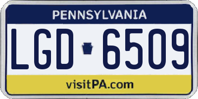 PA license plate LGD6509