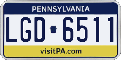 PA license plate LGD6511