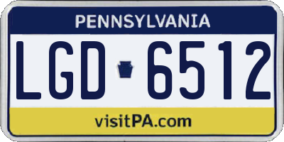PA license plate LGD6512