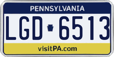PA license plate LGD6513