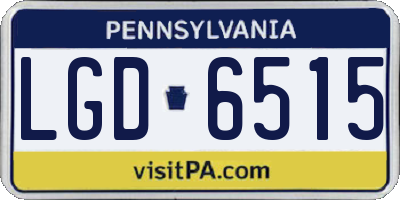 PA license plate LGD6515