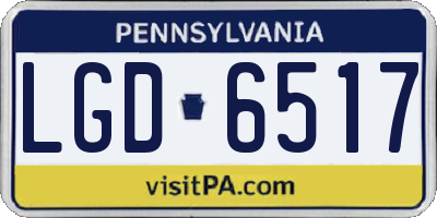 PA license plate LGD6517