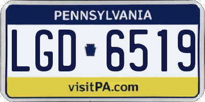 PA license plate LGD6519