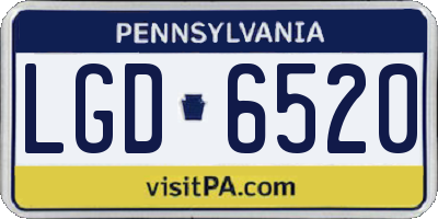 PA license plate LGD6520