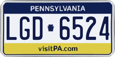 PA license plate LGD6524