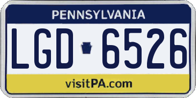PA license plate LGD6526