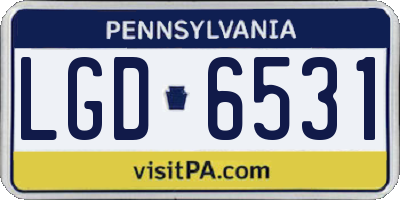 PA license plate LGD6531