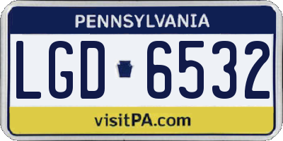 PA license plate LGD6532