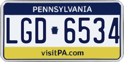 PA license plate LGD6534