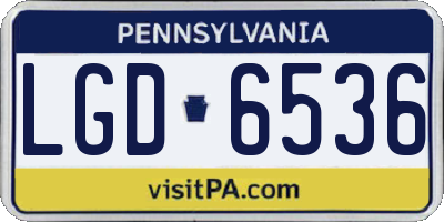 PA license plate LGD6536