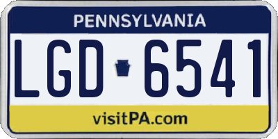 PA license plate LGD6541