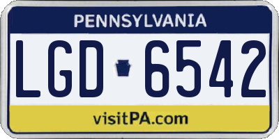 PA license plate LGD6542