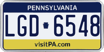 PA license plate LGD6548