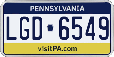 PA license plate LGD6549