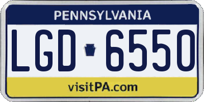 PA license plate LGD6550