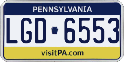 PA license plate LGD6553