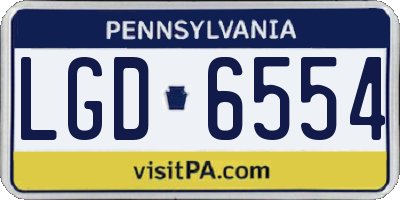 PA license plate LGD6554