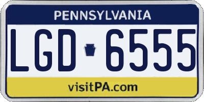 PA license plate LGD6555