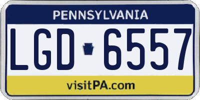 PA license plate LGD6557