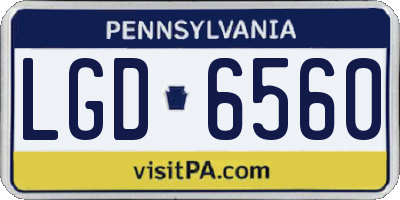 PA license plate LGD6560