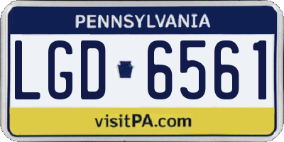 PA license plate LGD6561